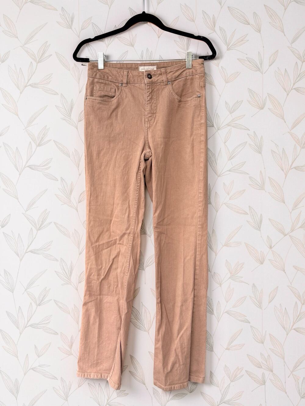 Coldwater Creek Jeans Womens Size 6 Tan Brown Straight Leg Stretch Denim 30"